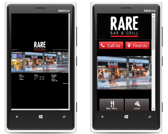 Rare Bar and Grill Sowerby Bridge Mobile Website