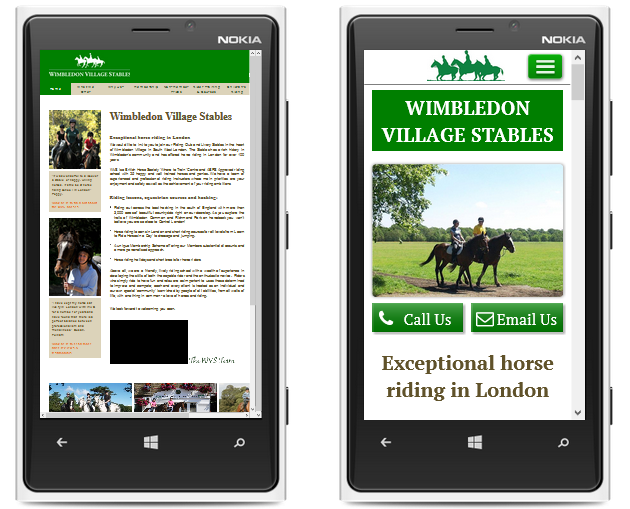 Wimbledon Village Stables Mobile Website